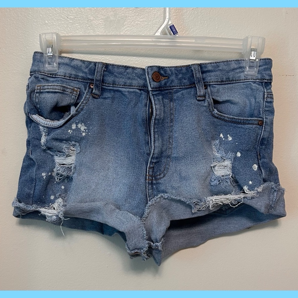 No Boundaries Blue Jean Shorts Distressed Style